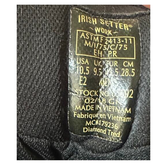 RED WING 85502 Irish Setter Crosby Men Work Boots Safety Toe Slip Resist 10.5 EE - Picture 8 of 9